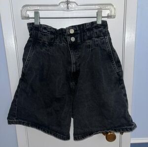 Sm DYNAMITE Black Denim Paper Bag Jean shorts